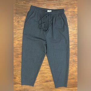 Psophia Wool Blend Drawstring Cropped Pants Charcoal Lightweight NWT 40 US 8
